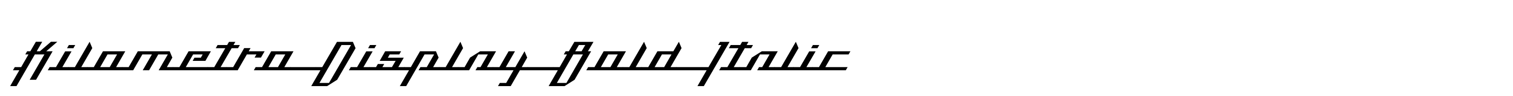 Kilometro Display Bold Italic
